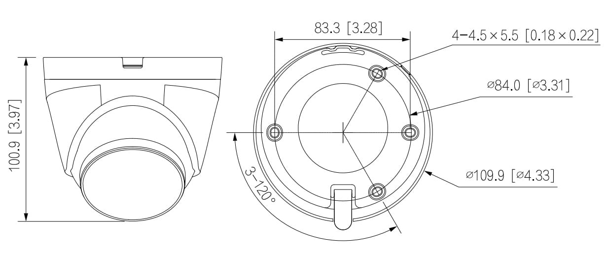 2MP turret camera 2.8mm lens smart IR De Securitywinkel