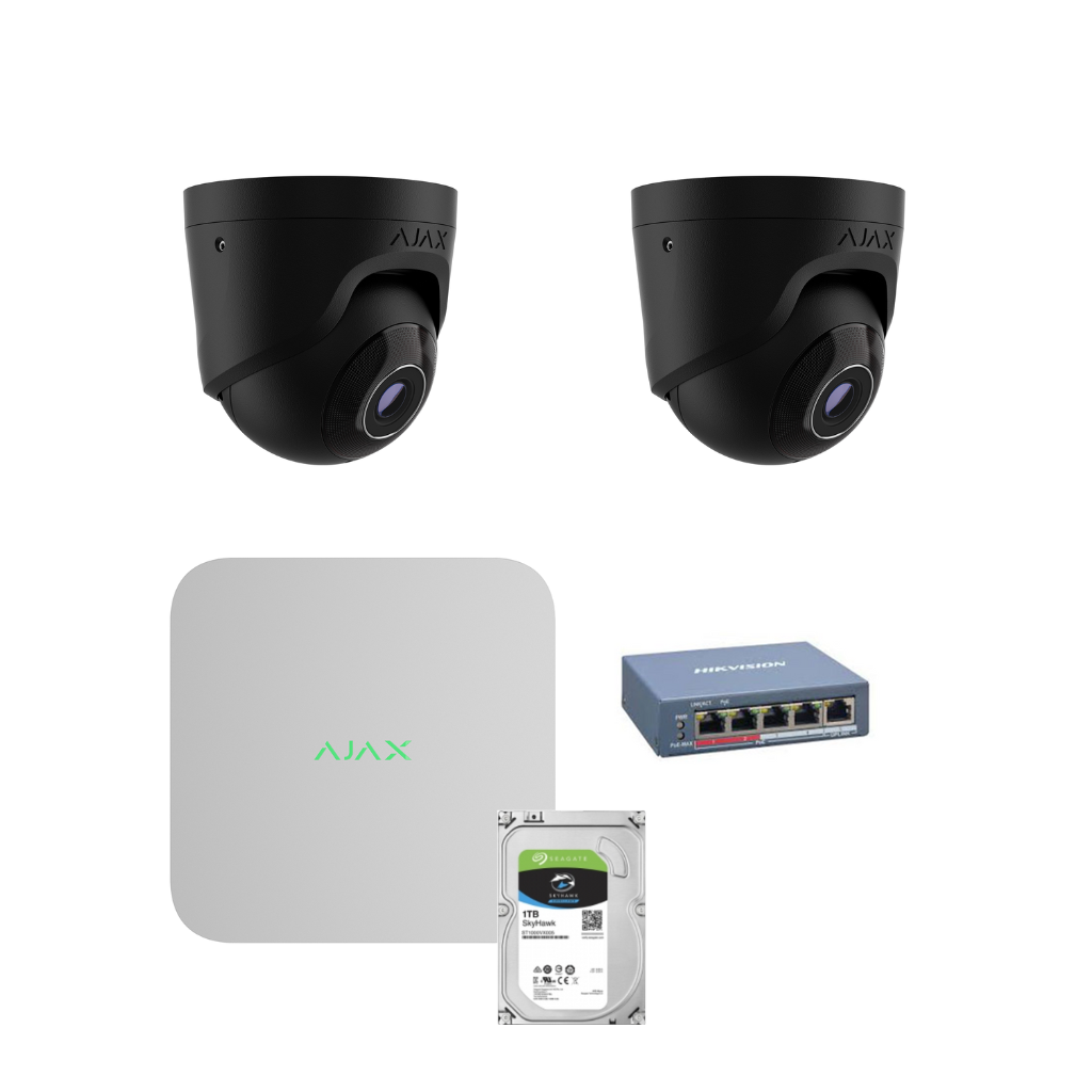 AJAX complete cameraset met 2 camera's camera kit Zwart De Securitywinkel