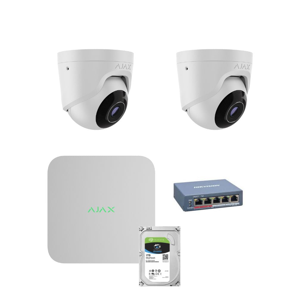 AJAX complete cameraset met 2 camera's camera kit Wit De Securitywinkel