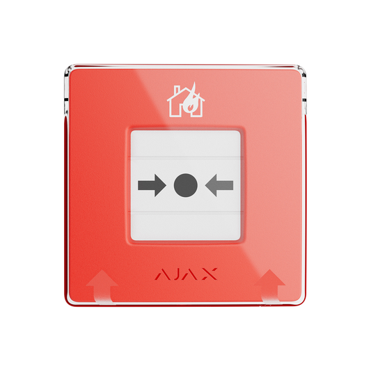 Ajax ManualCallPoint Jeweller rood, draadloze resetbare handmelder De Securitywinkel