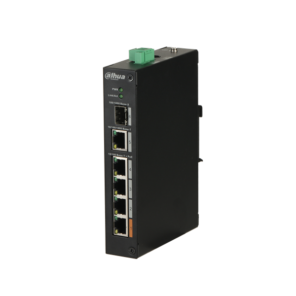 Dahua switch PFS3106-4ET-60 4 x PoE+ (60W) 4 poort PoE switch De Securitywinkel