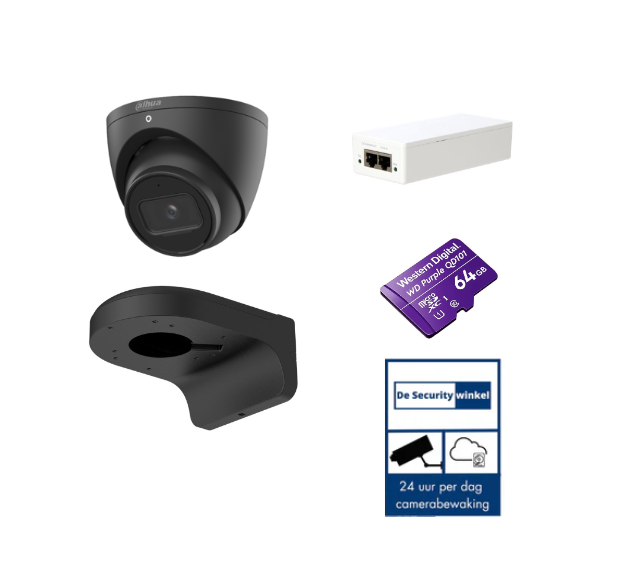 Dahua set 4MP van een camera met opslag camera kit zwart De Securitywinkel