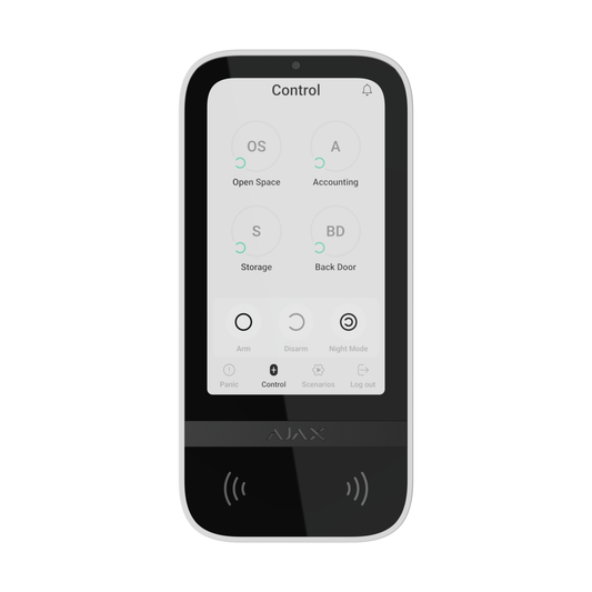 AJAX KeyPad TouchScreen met druppels/tag alarmsysteem Wit De Securitywinkel