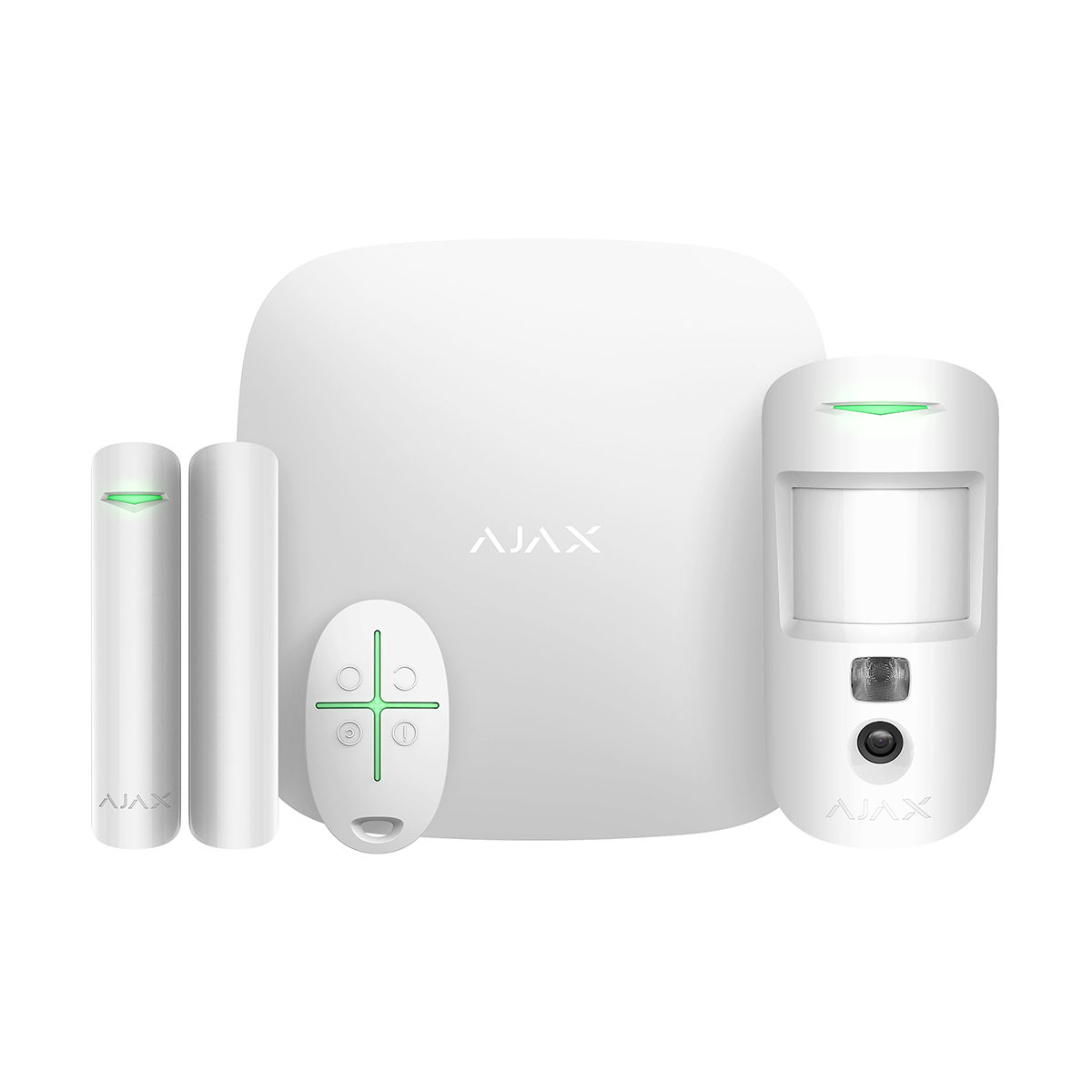 AJAX Starterkit Cam Plus Hub 2 Plus IP + 4G + WIFI alarmsysteem Wit De Securitywinkel