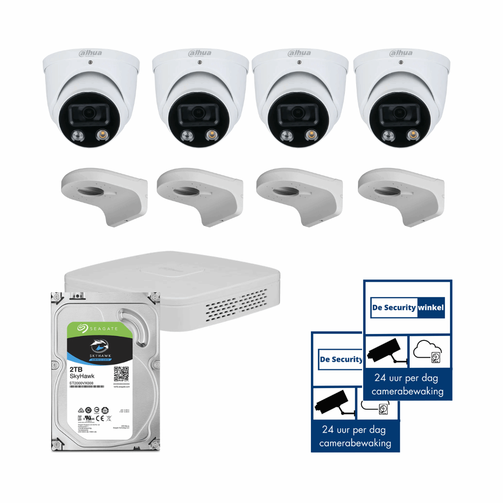 Dahua set 4MP TioC compleet wit De Securitywinkel