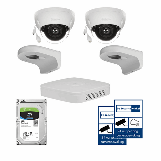 IP dome camera set | Dahua set 2MP dome met 2 cameras De Securitywinkel