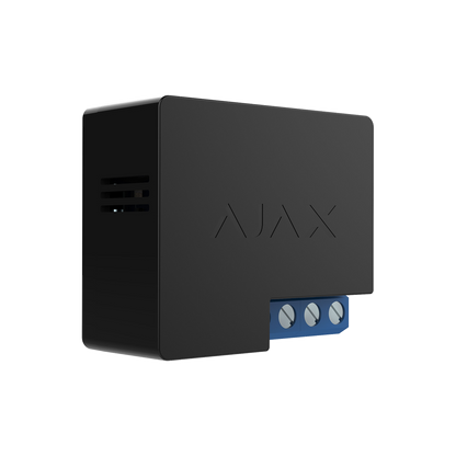 Ajax WallSwitch Jeweller zwart, draadloos 1-voudig voedingsrelais, inbouw