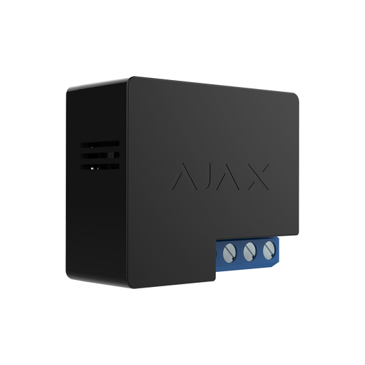 Ajax WallSwitch Jeweller zwart, draadloos 1-voudig voedingsrelais, inbouw