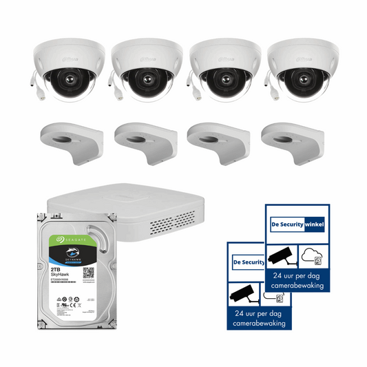 Dahua set 2MP dome compleet De Securitywinkel