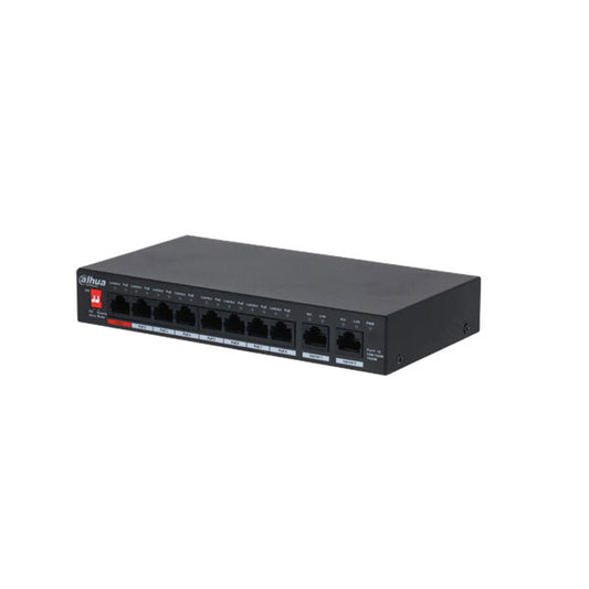 Dahua 8 kanaals PoE switch met 2 keer uplink 8 poort PoE switch De Securitywinkel
